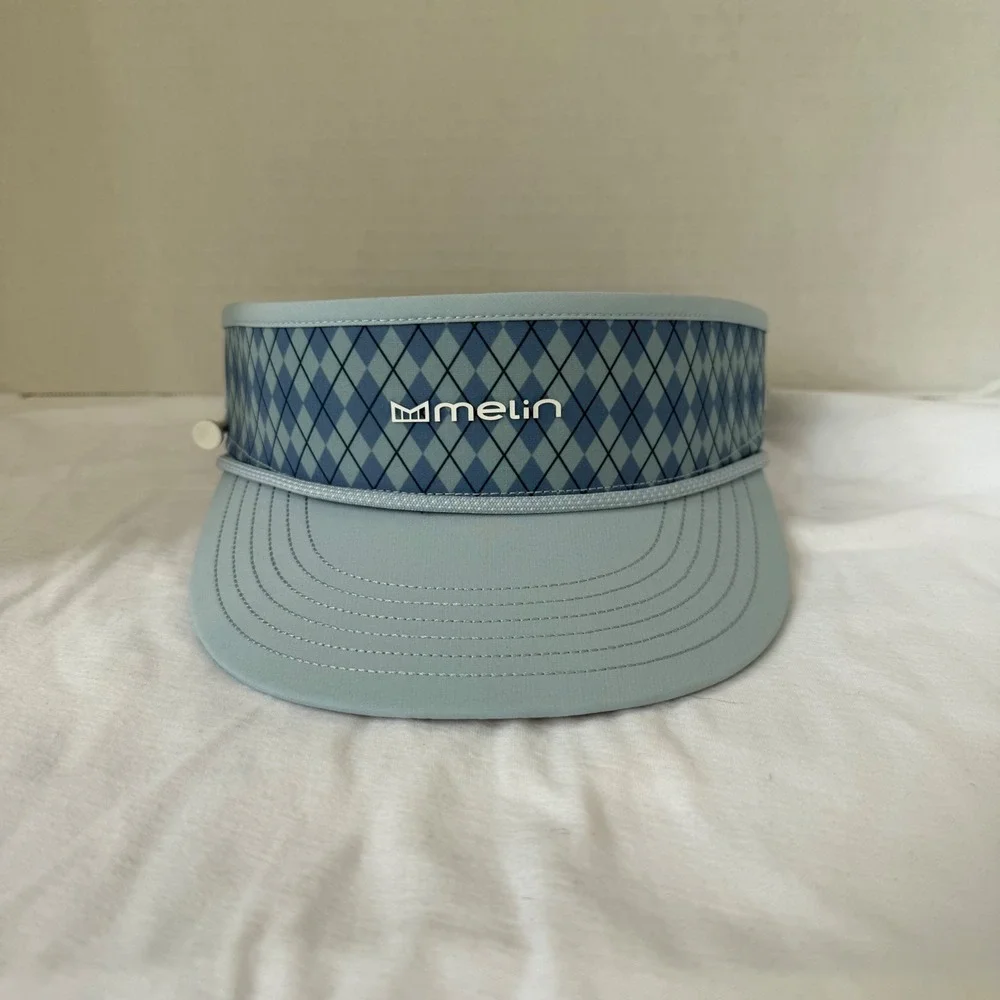 Melin Hydro Coast Links Visor Mens OSFM Blue Argyle Water Resistant Golf Hat